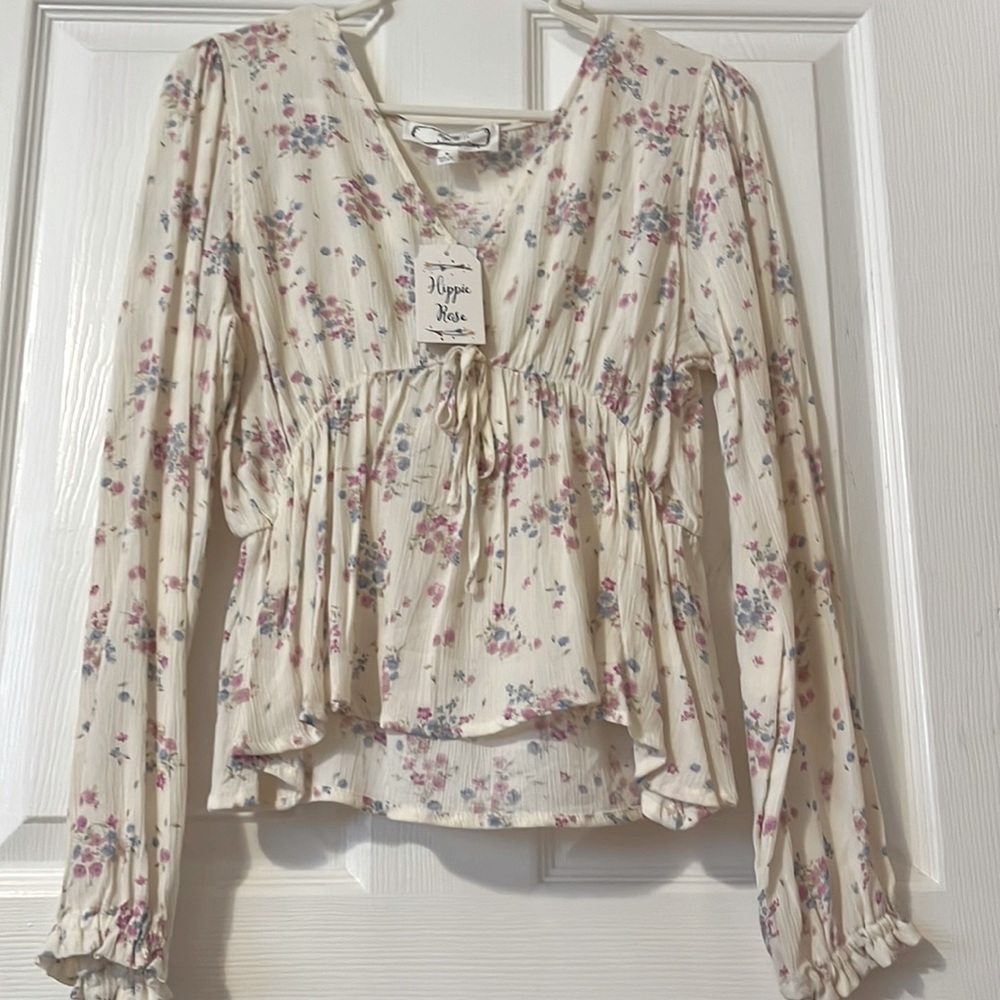 brand new cream floral top